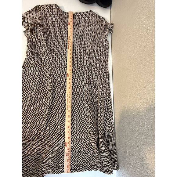 Loft Dress Peplum Wiggle Ruffle Blue Orange Size 14 - Picture 10 of 10